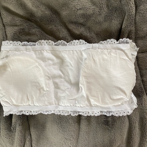 White Mesh Lacy Bandeau Bra - Picture 3 of 6